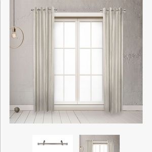 New  Rod Desyne Satin Nickel Side Curtain Rod, Set of 2